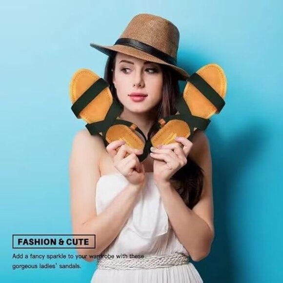 Women's Elastic Flat Sandals - Picture 2 of 6